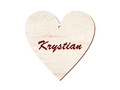 Zawieszka drewniana serce z imieniem na walentynki - 5 cm - 1 szt.