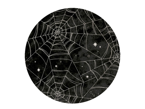 Talerzyki papierowe na Halloween Pajęczyna - 23 cm - 8 szt.