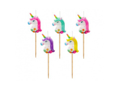 Świeczki pikery Jednorożec - 5 szt.