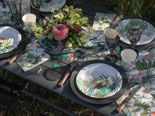 Talerzyki papierowe Las Tropikalny - 22,5 cm - 10 szt.