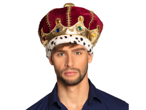 Czapka korona króla bordowa - 1 szt.