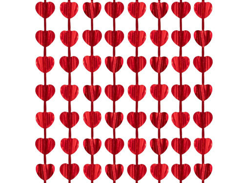 Kurtyna Serca czerwona - 100 x 200 cm - 1 szt.