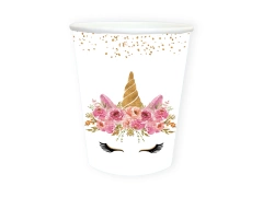 Kubeczki papierowe Jednorożec - 250 ml - 6 szt.