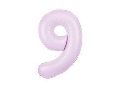 Balon foliowy liliowa cyfra 9 - 100 cm - 1 szt.