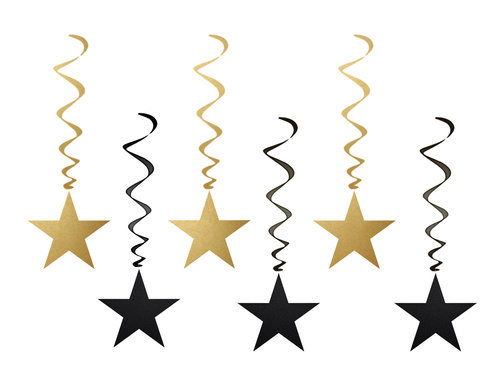 Dekoracja wisząca świderki gwiazdki - 6 szt.