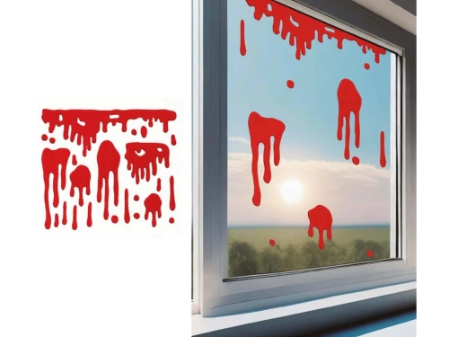 Naklejki żelowe na szybę z krwawymi plamami - 1 szt.