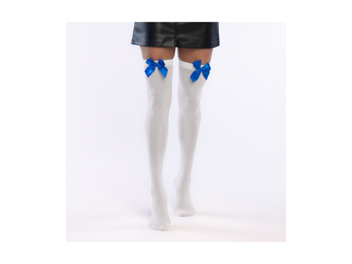 Para pończoch z kokardą biało-niebieską