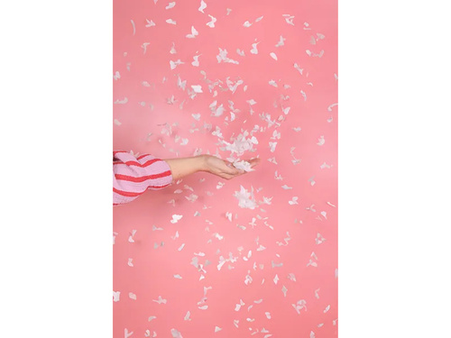 Tuba strzelająca - białe motylki - 20 cm - 1 szt.