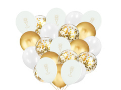 Zestaw balonów biało-złoty Kielich - 38 szt.