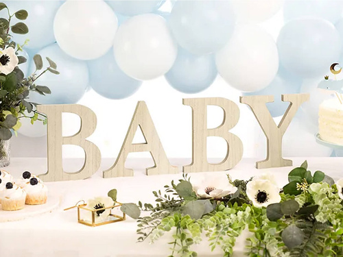 Drewniana dekoracja stołu Baby - 1 op.