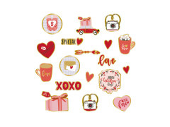 Naklejki Walentynkowe Miłosne - 18 szt.