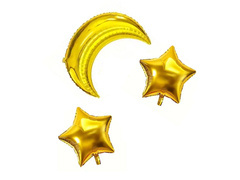 Balony foliowe Gwiazdy i księżyc - 3 szt.