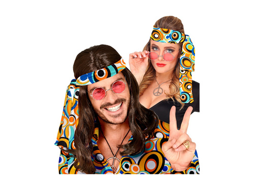 Opaska na głowę hipisowa Groovy Bubbles lata 70