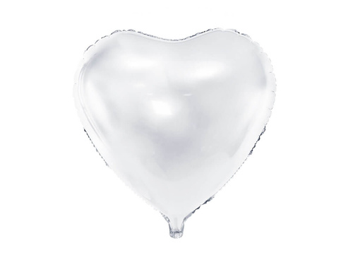 Balon foliowy Serce białe - 61 cm - 1 szt.