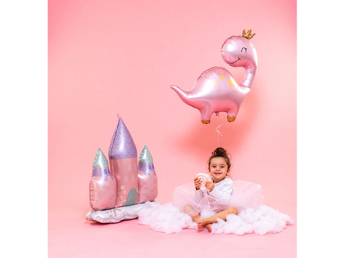 Balon foliowy Różowy Dinozaur - 59x69 cm - 1 szt.