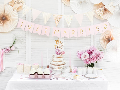 Kubeczki papierowe białe ze złotym brzegiem - 260 ml - 6 szt.