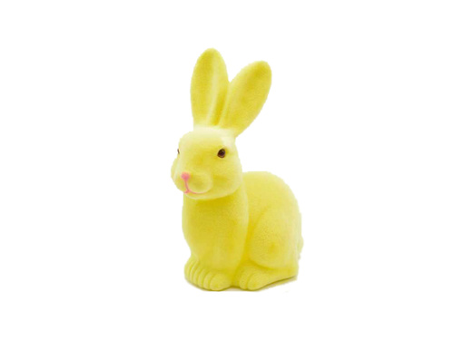 Królik wielkanocny flokowany żółty - 23,5 cm - 1 szt.