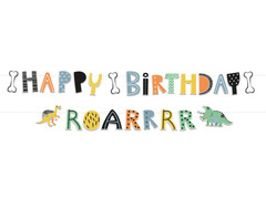 Baner urodzinowy Happy Birthday Dinozaury - 2 szt.