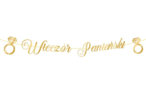 Baner napis Wieczór panieński złoty - 150 cm - 1 szt.