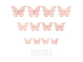 Naklejki motylki koronkowe różowe złoto - 12 szt.