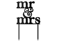 Topper z pleksi czarny na tort Mr & Mrs - 15,5 cm