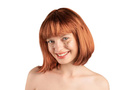 Peruka z grzywką ruda - 1 szt.