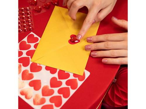 Naklejki walentynkowe Serca czerwone - 30 szt.