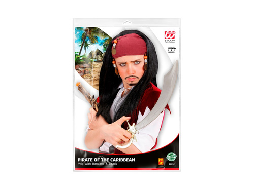 Peruka Pirata z Karaibów z bandaną i koralikami