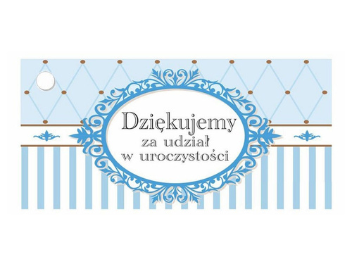 Aniołek gipsowy z niebieską kokardką - 1 szt.