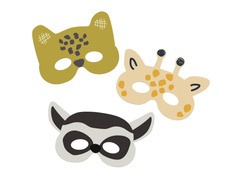Maski papierowe Zoo - 6 szt.