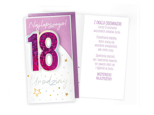 Kartka na osiemnaste urodziny - 1 szt.