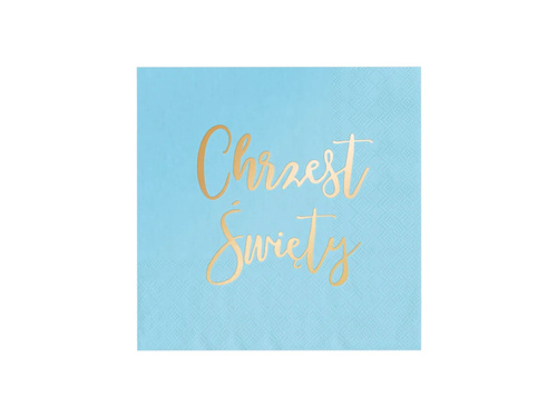 Serwetki Chrzest Święty niebieskie - 33 cm - 10 szt