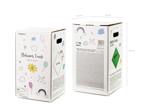 Zestaw do samodzielnego napełniania 50 balonów helem - butla