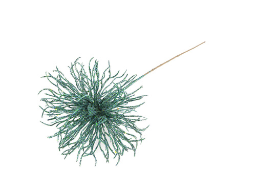 Ozdobna gałązka brokatowa ciemnozielona - 1szt.