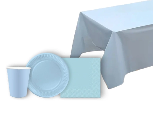 Jasnoniebieska zastawa jednorazowa - 45 szt.