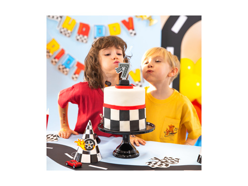 Świeczka cyferka Wyścigówki - 7 - 7 cm - 1 szt.