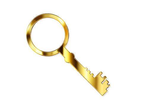 Klucz do wróżb z wosku złoty - 27 cm - 1 szt.