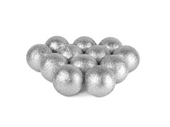 Bombki choinkowe srebrne - 6 cm - 12 szt.