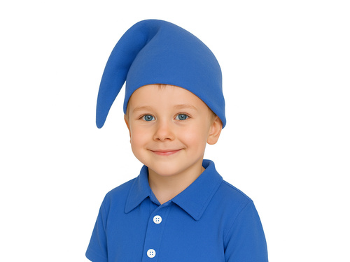 Czapka skrzata dla dziecka - niebieska - 1 szt.