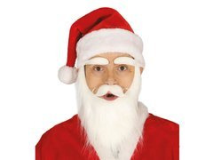 Czapka Mikołaja pluszowa z pomponem - 1 szt.