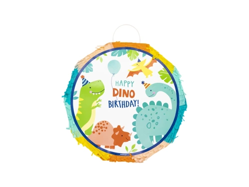 Piniata okrągła Dinozaury Happy Dino Birthday - 1 szt.