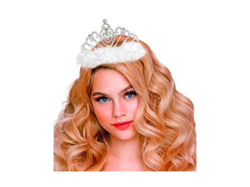 Tiara z białym futerkiem