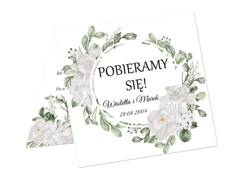 Zaproszenie personalizowane na ślub z kopertą - 6 szt.