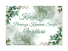 Personalizowana naklejka na księgę gości na I Komunię Świętą - 1 szt.