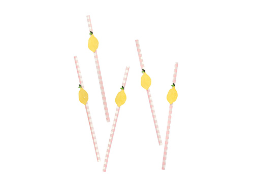 Słomki rurki papierowe Cytrynki - 20 cm - 20 szt.