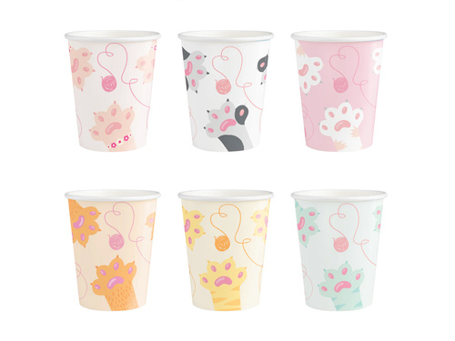Kubeczki papierowe Kotki - 220 ml - 6 szt.
