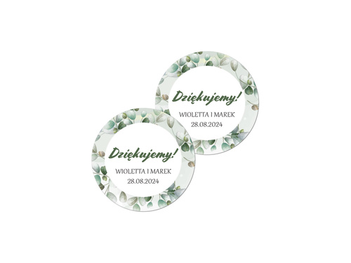 Naklejki personalizowane dla gości weselnych - 50 szt.