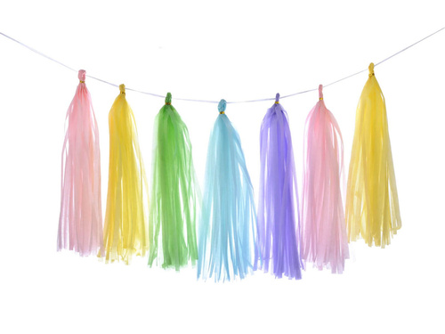 Girlanda z frędzlami pastelowymi - 150 cm - 1 szt.