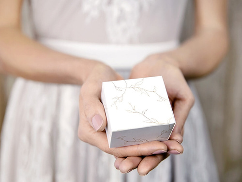 Pudełeczka dla gości ze złotymi gałązkami - 10 szt.