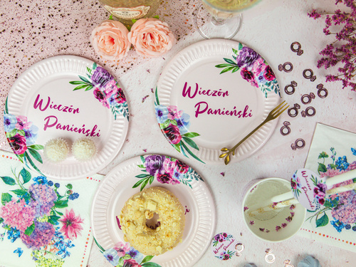 Talerzyki papierwe na wieczór panieński - 18 cm - 6 szt.